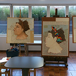 The four works prior to installation